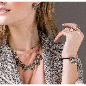 Park Lane "FALON" NECKLACE Antique Gold + SWAROVSKI Crystals - Art Deco - NICE